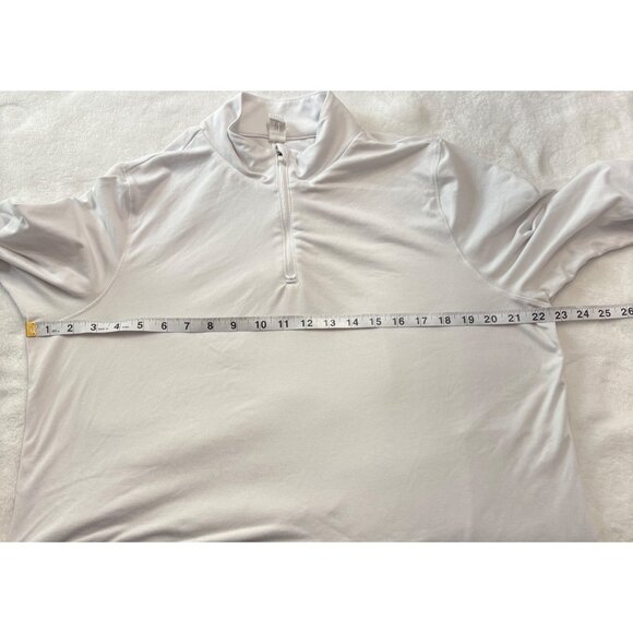 Womens White Long Sleeve Casual Quarter Zip Pullover Minimalist Top Size L - Picture 8 of 11